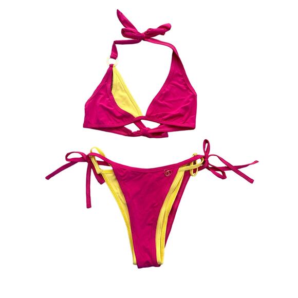Aquaviva - Nutcracker Bikini Top & Bottoms in Pink & Yellow - Picture 1 of 6